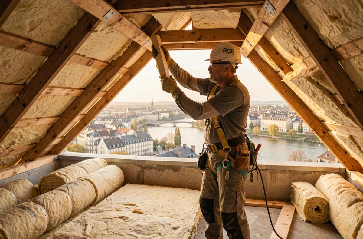 Artisan RGE Krydor réalisant une isolation de toiture à Chalon-sur-Saône